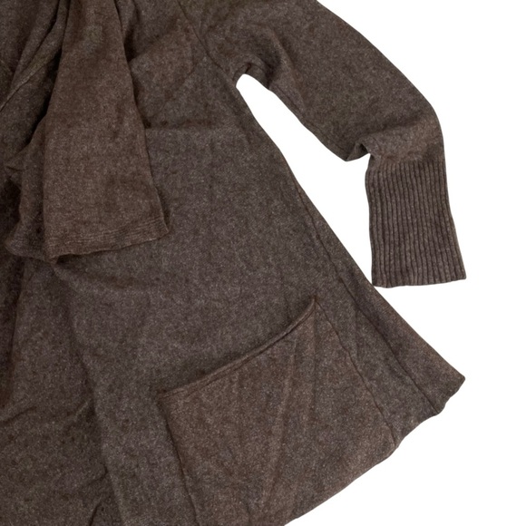 Free People Open Waterfall Cardigan Wool Angora Taupe Large - Picture 12 of 14